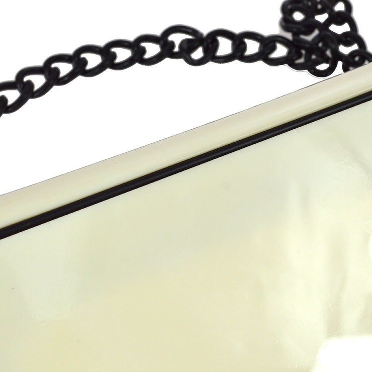 Chanel 2000-2001 Black White Acrylic Chain Shoulder Bag