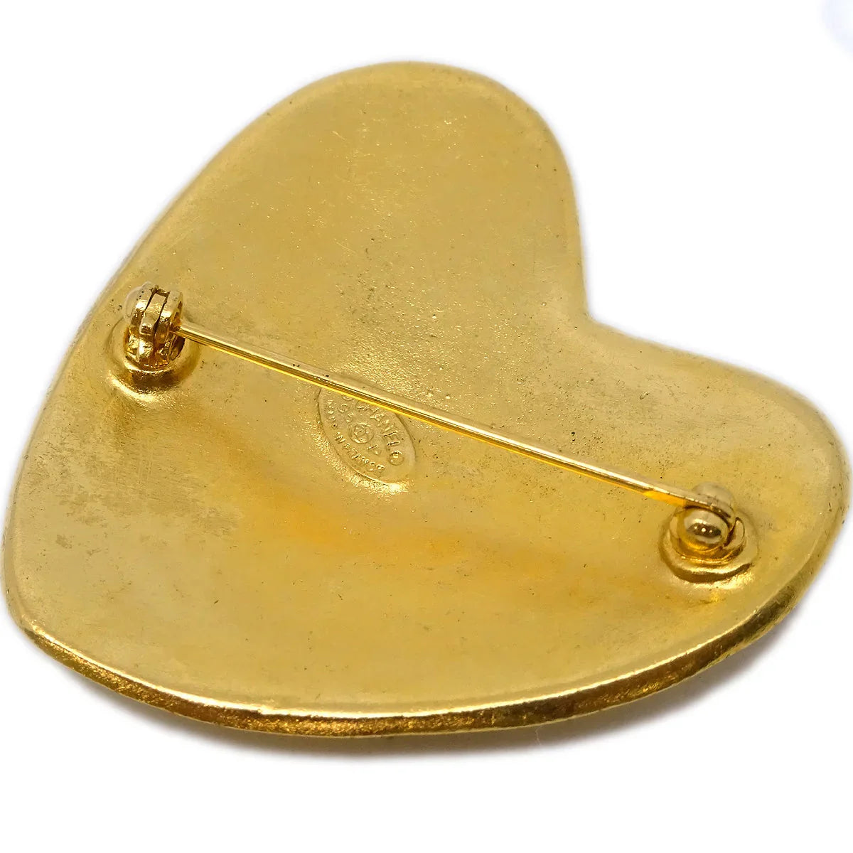 Chanel Heart Brooch Gold 95P