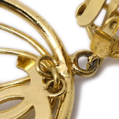 Chanel Birdcage Dangle Earrings Clip-On Gold