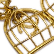 Chanel Birdcage Dangle Earrings Clip-On Gold 93A