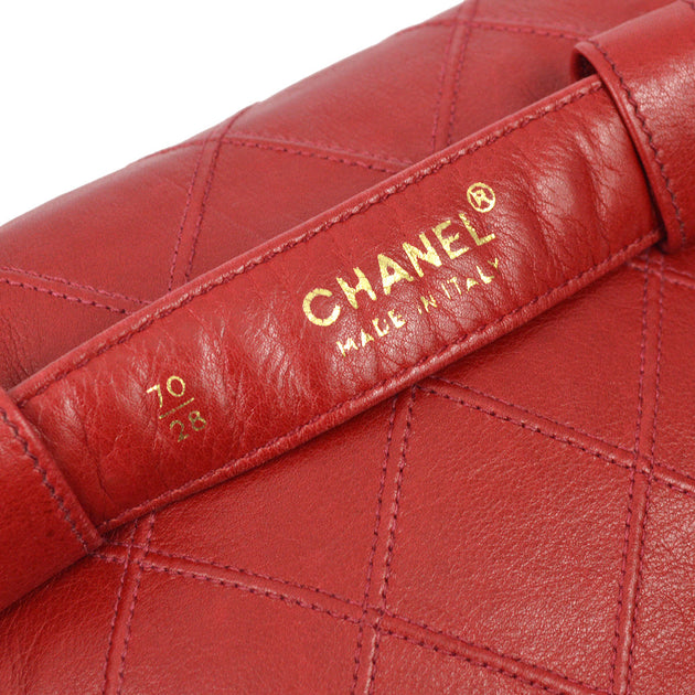 Chanel Red Lambskin Bicolore Bum Belt Bag