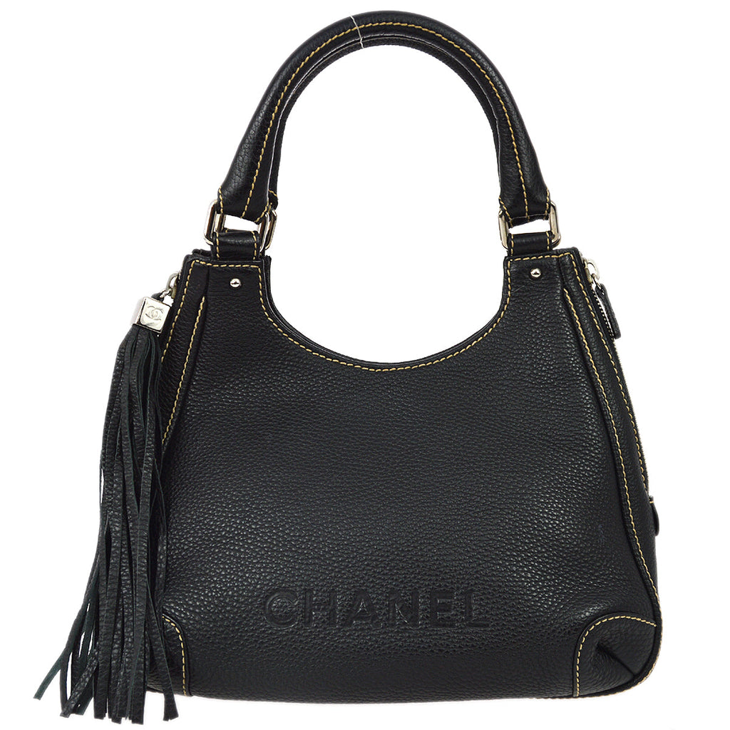 Chanel Black Leather Fringe Tote Handbag – AMORE Vintage Tokyo