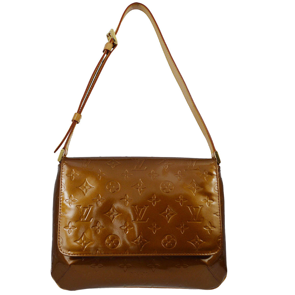 Louis Vuitton Thompson Street Beige Patent Leather Shoulder Bag