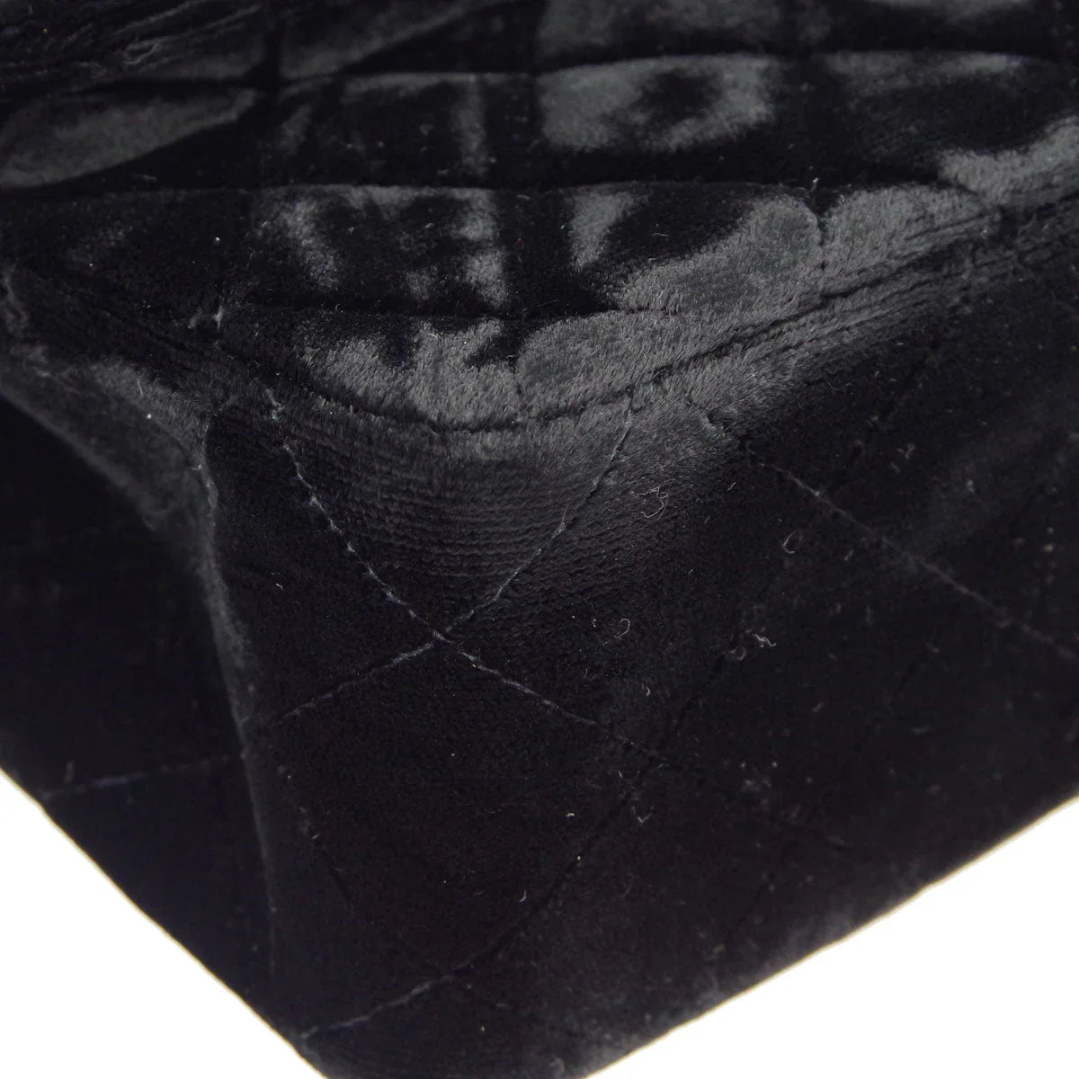 Chanel * 1991-1994 Black Velvet Medium Classic Flap Handbag