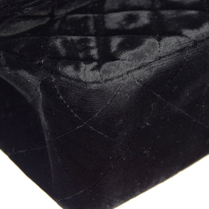 Chanel * 1991-1994 Black Velvet Medium Classic Flap Handbag