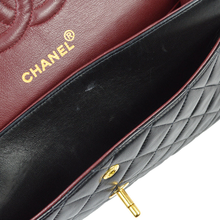 Chanel 1986-1988 Classic Double Flap Medium Black Lambskin – AMORE