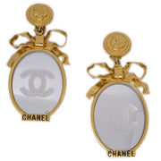 Chanel Mirror Earrings Clip-On Gold