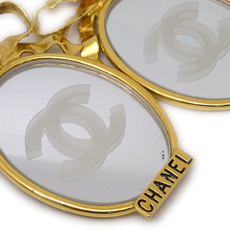 Chanel Mirror Earrings Clip-On Gold