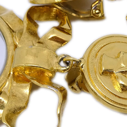 Chanel Mirror Earrings Clip-On Gold