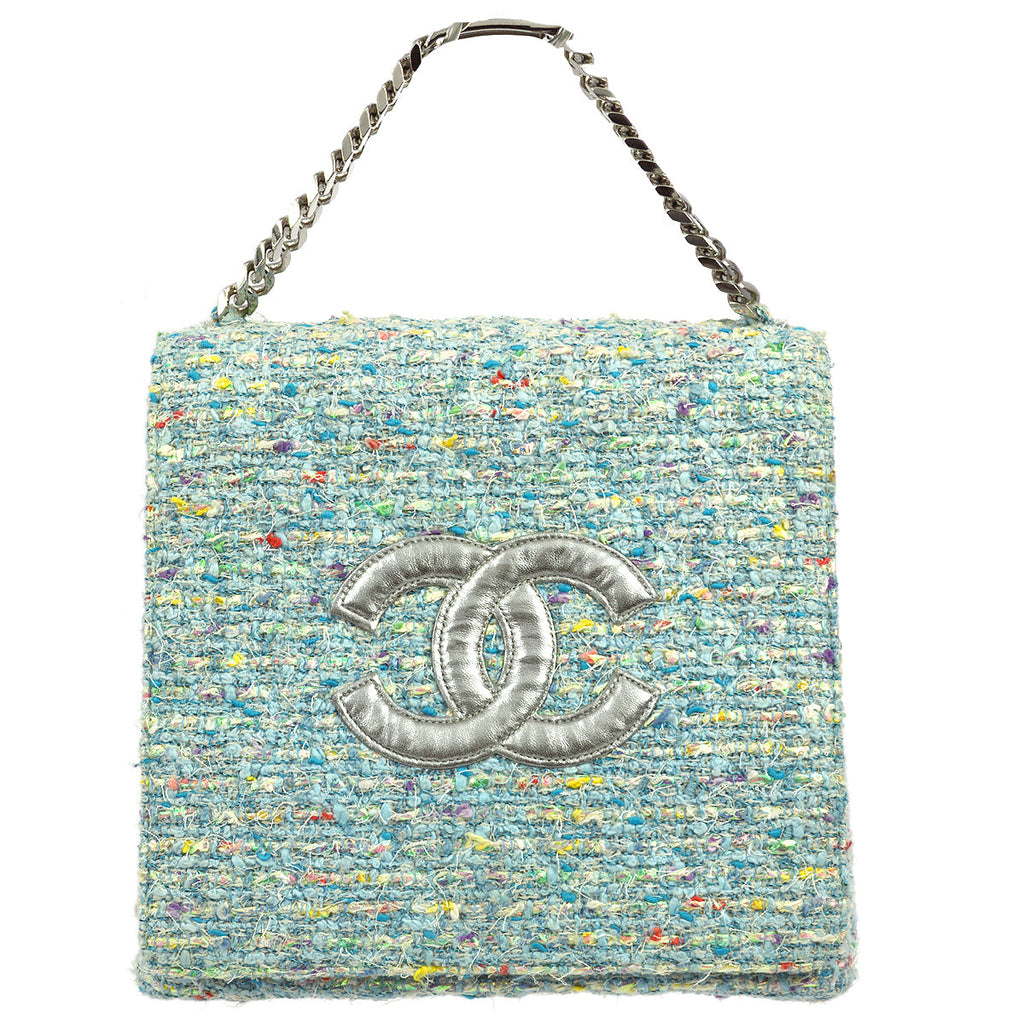 Chanel Blue Tweed Chain Handbag – AMORE Vintage Tokyo
