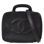 Chanel 1996-1997 Black Caviar Timeless Lunch Box Vanity 24