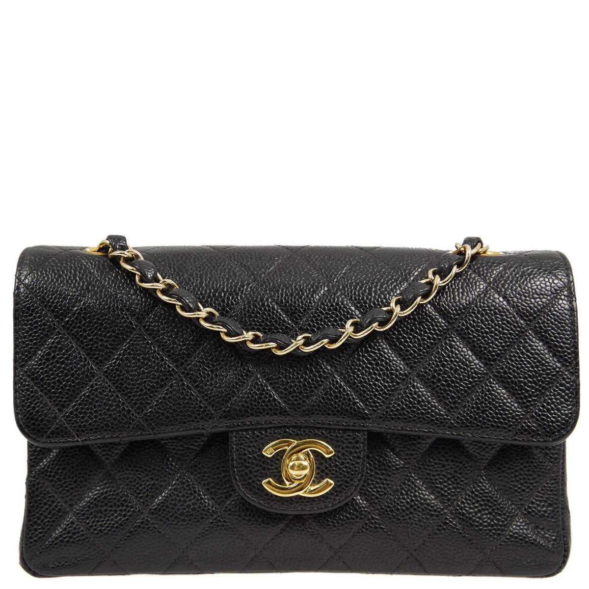 Chanel * 2000-2001 Black Caviar Small Classic Double Flap Bag