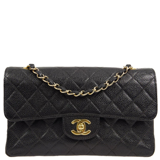 Chanel * 2000-2001 Black Caviar Small Classic Double Flap Bag