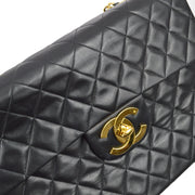 Chanel 1994-1996 Black Lambskin Maxi Classic Flap Shoulder Bag