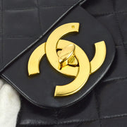 Chanel 1994-1996 Black Lambskin Maxi Classic Flap Shoulder Bag