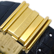 シャネル マドモアゼル 腕時計 18KYG クロコダイル ダイヤモンド