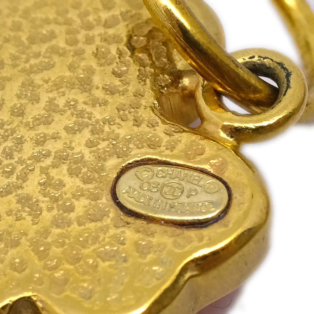 Chanel Clover Dangle Piercing Earrings Gold 03P