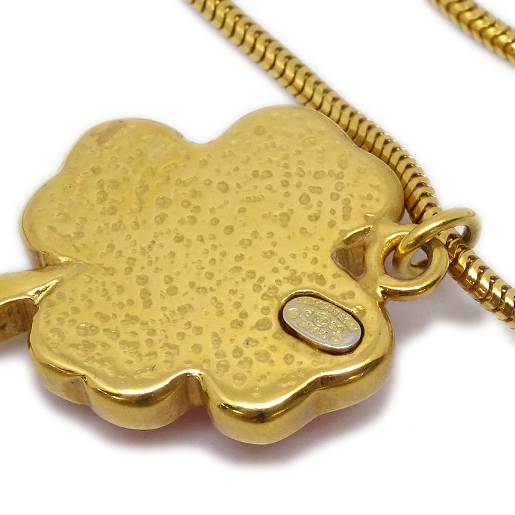 Chanel Clover Pendant Necklace Gold 03P