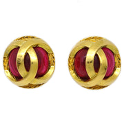 Chanel Bijou Button Earrings Gold Clip-On