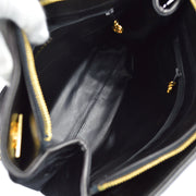 Chanel 1991-1994 Black Velvet Shoulder Tote Bag