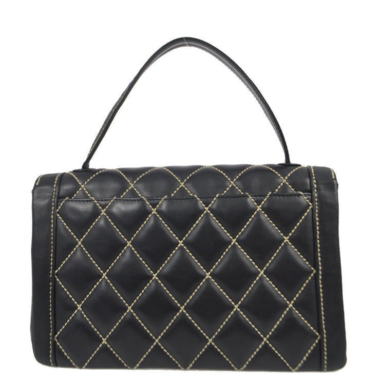Chanel 2004-2005 Black Calfskin Wild Stitch Handbag