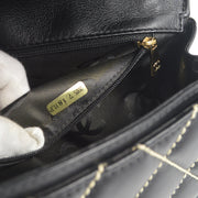 Chanel 2004-2005 Black Calfskin Wild Stitch Handbag