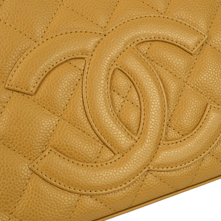 Chanel 2004-2005 Beige Caviar Bowling Bag 27