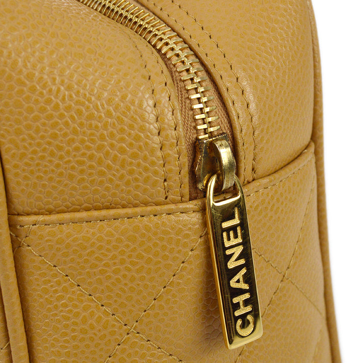 Chanel 2004-2005 Beige Caviar Bowling Bag 27