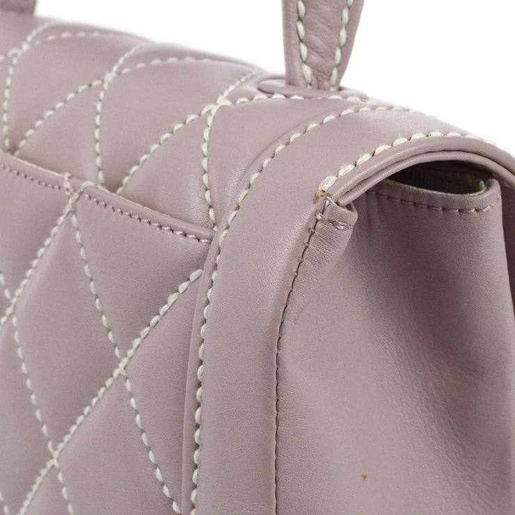 Chanel 2004-2005 Purple Calfskin Wild Stitch Handbag
