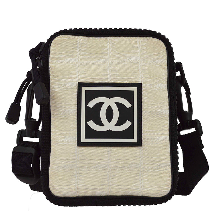 Chanel 2003-2004 Beige Travel Sport Line Shoulder Bag