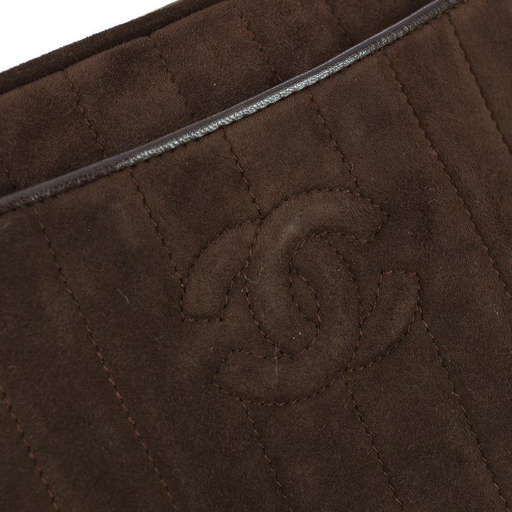 Chanel 1991-1994 Brown Suede Mademoiselle Camera Bag Mini