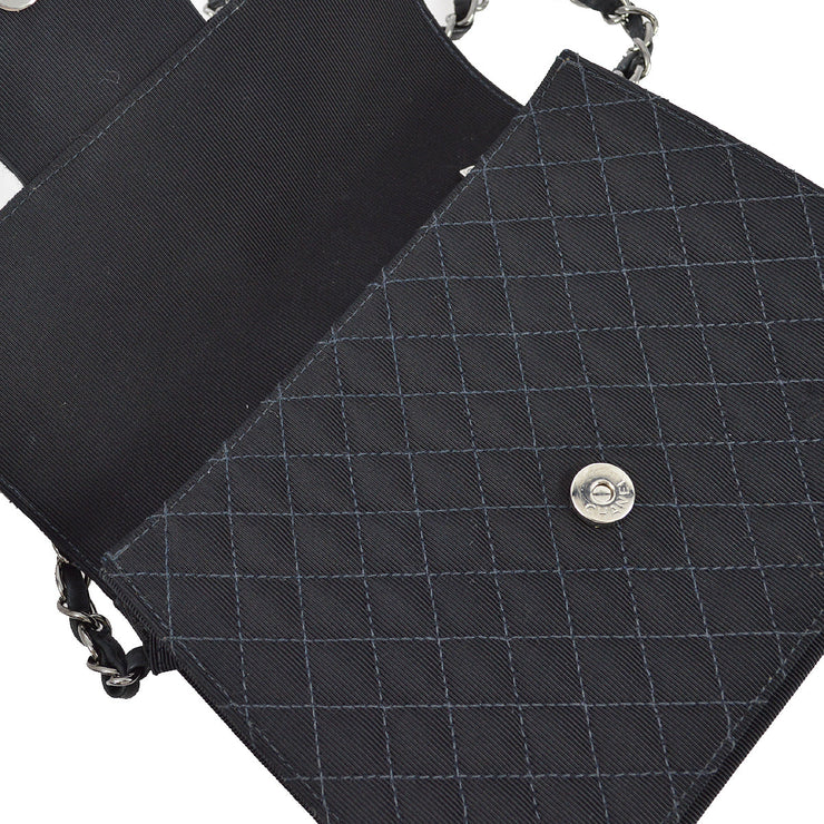 Chanel 2004-2005 Black Emblem Chain Shoulder Bag