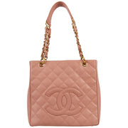 Chanel 2003-2004 Pink Caviar Skin Petite Shopping Tote PST