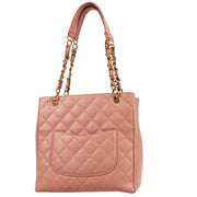 Chanel 2003-2004 Pink Caviar Skin Petite Shopping Tote PST