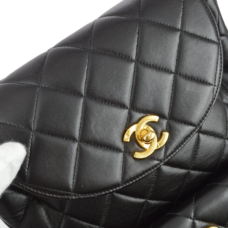 Chanel 1996-1997 Black Lambskin Large Duma Backpack