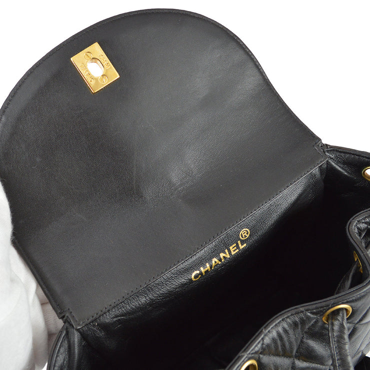 Chanel 1996-1997 Black Lambskin Large Duma Backpack