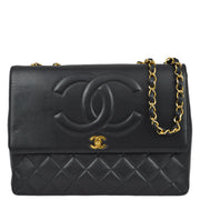 Chanel 1991-1994 Black Lambskin Maxi Straight CC Flap