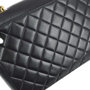 Chanel 1991-1994 Black Lambskin Maxi Straight CC Flap