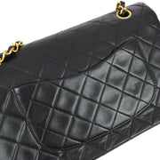 Chanel 1991-1994 Black Lambskin Medium Classic Double Flap Bag