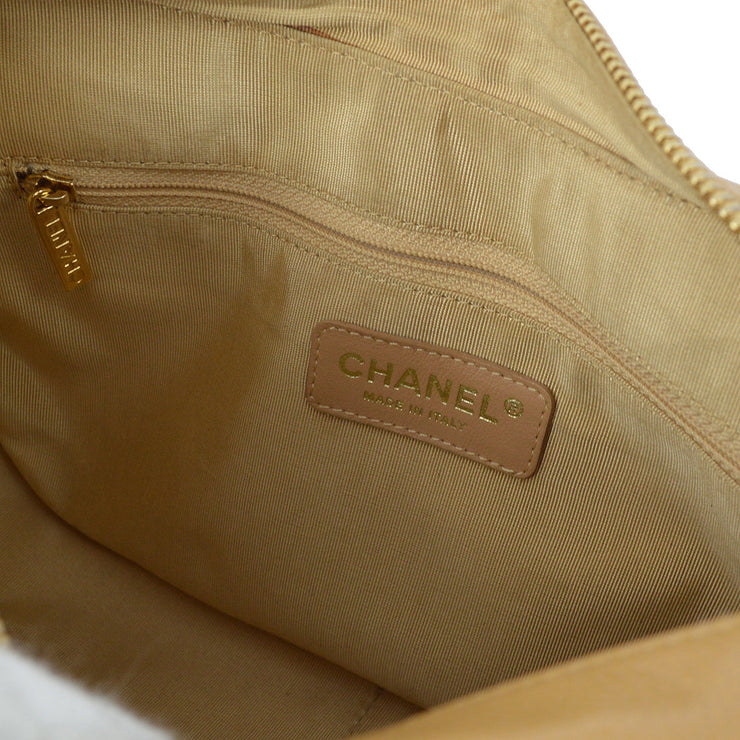 Chanel 2003-2004 Beige Caviar Hobo Bag