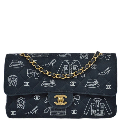 Chanel 2001-2003 Canvas Medium Classic Double Flap Bag