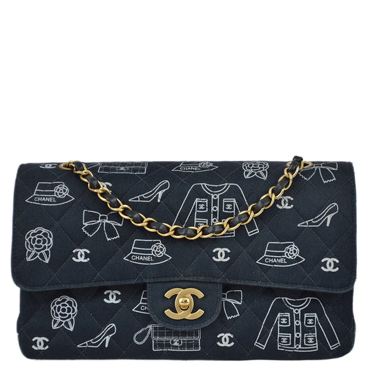 Chanel 2001-2003 Canvas Medium Classic Double Flap Bag