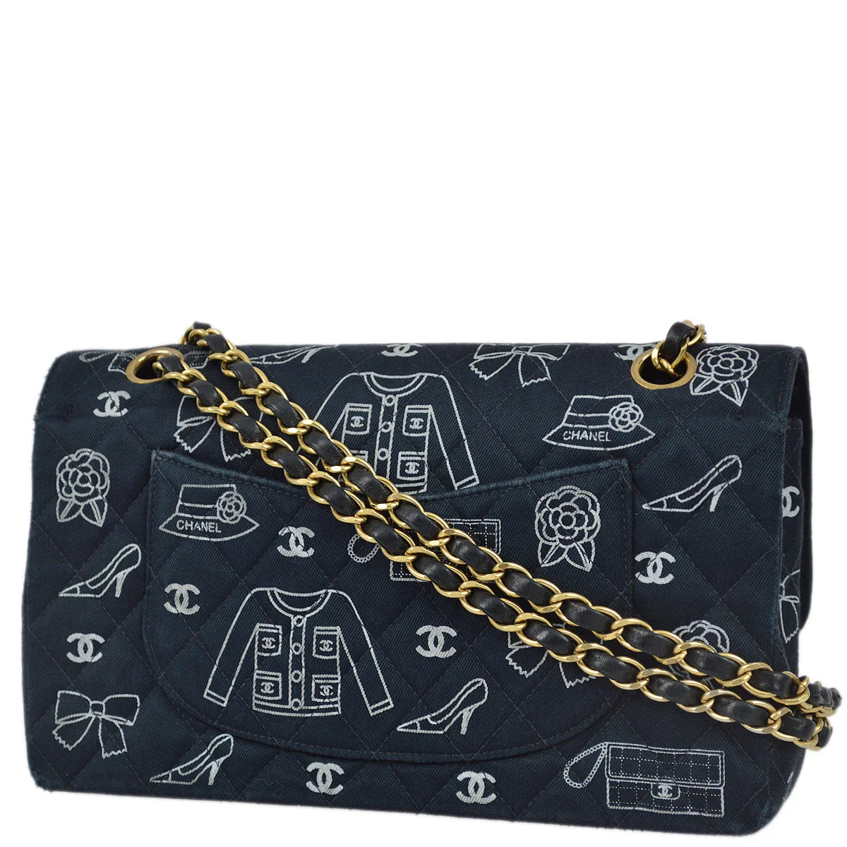 Chanel 2001-2003 Canvas Medium Classic Double Flap Bag