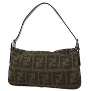 Fendi Brown Wool Zucca Baguette Handbag