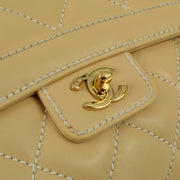 Chanel 2005-2006 Beige Calfskin Wild Stitch Handbag