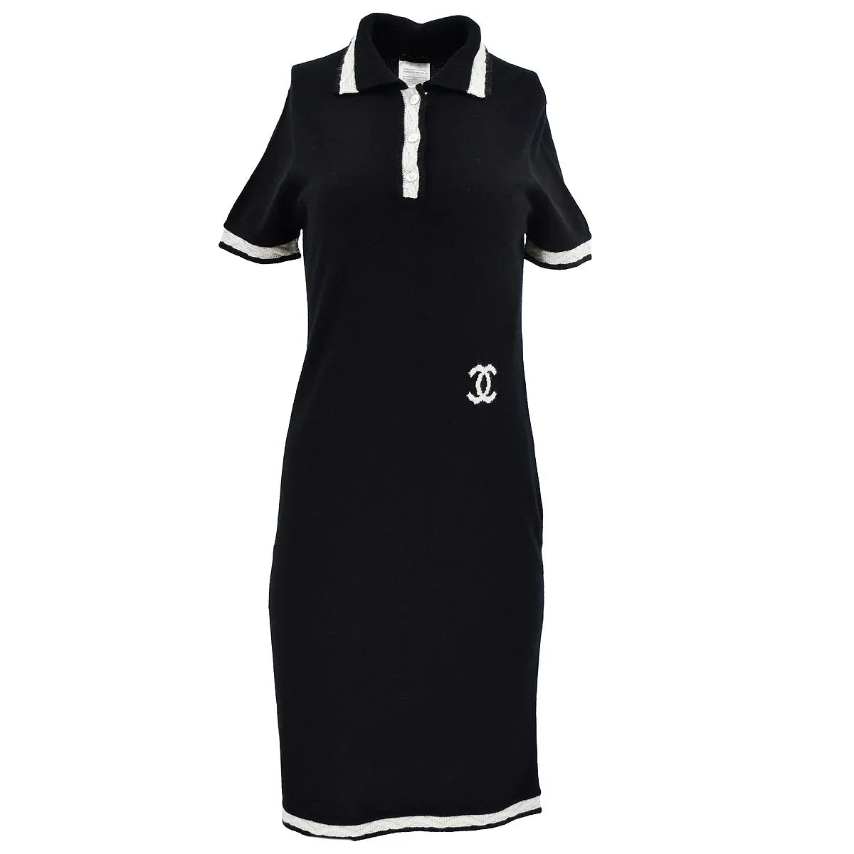 Chanel 2004 Fall CC Logo Cashmere Polo Dress #40