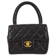 Chanel Black Lambskin Micro Classic Flap Handbag