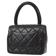 Chanel Black Lambskin Micro Classic Flap Handbag