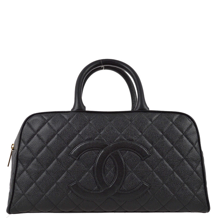 Chanel 2003-2004 Black Caviar Bowling Bag 37