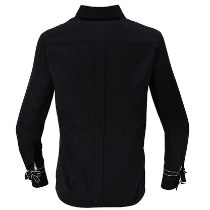 Chanel Ribbon Blouse Shirt Black 94A #36